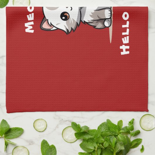 Funny Niedlich Cat Catmas Spaß Geschirrtuch (Gefaltet)