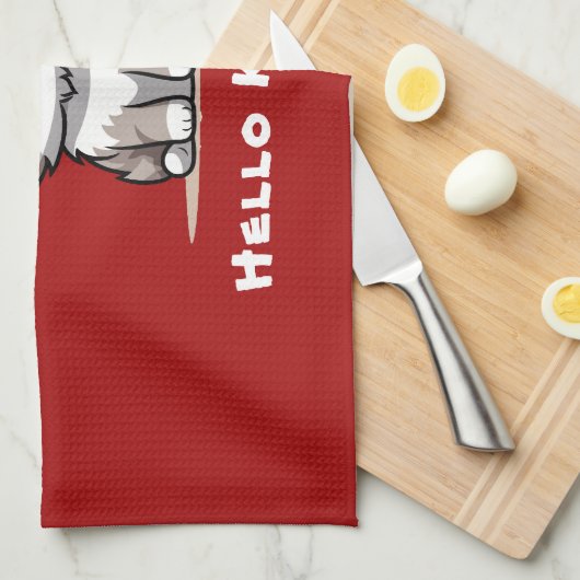 Funny Niedlich Cat Catmas Spaß Geschirrtuch (Viertel Falte)