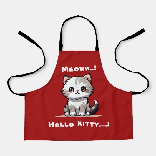 Funny Niedlich Cat Catmas Spaß Schürze (Vorderseite)