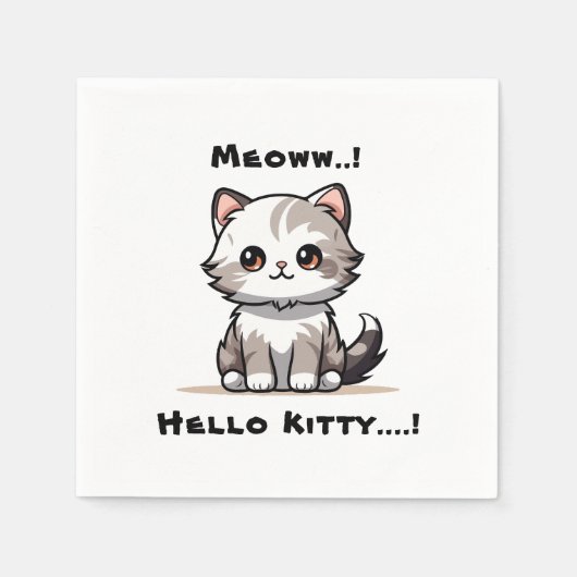 Funny Niedlich Cat Catmas Spaß Serviette (Vorderseite)