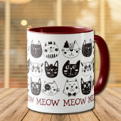Funny Niedlich Cat Faces Muster Tasse