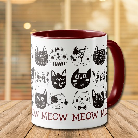 Funny Niedlich Cat Faces Muster Tasse