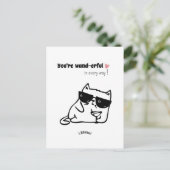 Funny Niedlich Cat Geburtstagskarte Personalisiert Postkarte (Stehend Vorderseite)