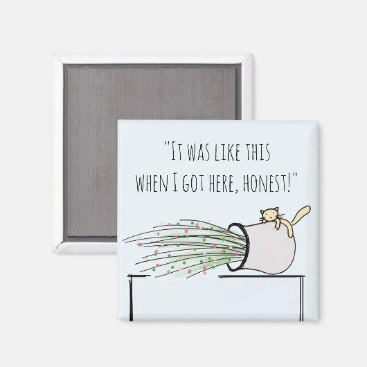 Funny Niedlich Cat klopfen Dinge über Magnet (Vorderseite/Rückseite)