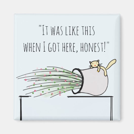 Funny Niedlich Cat klopfen Dinge über Magnet (Vorne)