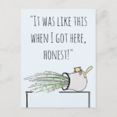 Funny Niedlich Cat klopfen Dinge über Postkarte (Vorderseite)