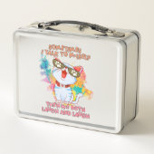 Funny Niedlich Cat | Manchmal spreche ich mit mir Metall Brotdose (Rückseite)