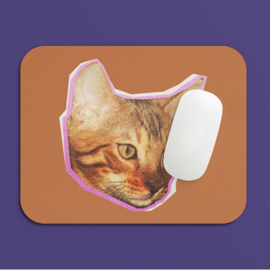 Funny Niedlich Cat Mixed Media Collage Mousepad