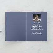 Funny Niedlich Cat Singing Happy Birthday Karte (Innenseite)