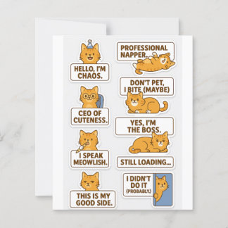 "Funny & Niedlich Cat Stickers - Scrapbook & Craft