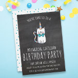Funny Niedlich Cat Unicorn Geburtstagsparty Einlad Einladung<br><div class="desc">Feiern Sie Ihren Geburtstag mit dieser niedliche Geburtstag-Party Einladung mit einer lustigen Katze mit einem Einhornhorn und coolem Typografie-Set vor einem schwarzen Chalkboard-Hintergrund. Ändern Sie den Text einfach,  um ihn mit Ihrem Party abzustimmen. Spaß,  skurril und farbenfroh - ideal für Kinder,  Jugendliche und Erwachsene!</div>