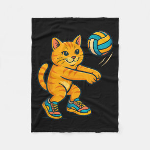 Funny Niedlich Cat Volleyball Player Fan T-Shirt T Fleecedecke
