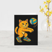 Funny Niedlich Cat Volleyball Player Fan T-Shirt T Karte (Gelbe Blume)