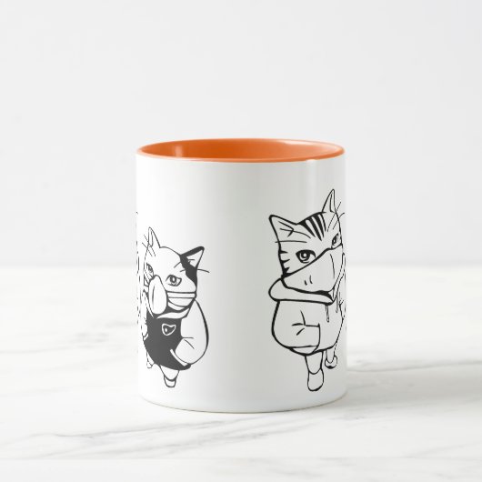 Funny Niedlich Cat Wear Gesichtsmaske - Playful Fe Tasse (Zentrum)
