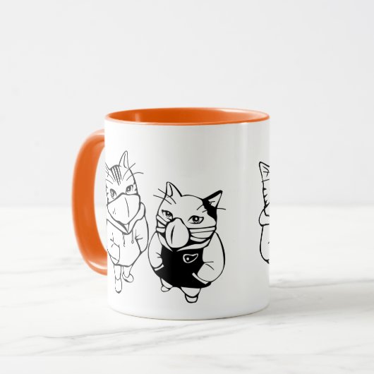 Funny Niedlich Cat Wear Gesichtsmaske - Playful Fe Tasse (Vorderseite Links)