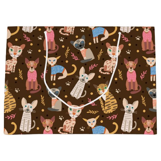 Funny Niedlich Cats Gift Bag Große Geschenktüte (Vorderseite)