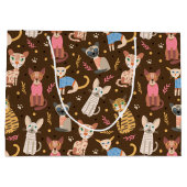 Funny Niedlich Cats Gift Bag Große Geschenktüte (Rückseite)