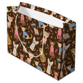 Funny Niedlich Cats Gift Bag Große Geschenktüte (Rückseite Schrägansicht)