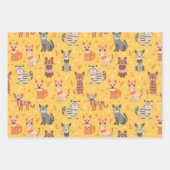 Funny Niedlich Cats Wrapping Paper Set 3 Geschenkpapier Set (Vorderseite 3)