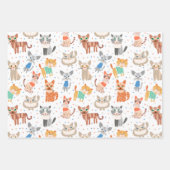 Funny Niedlich Cats Wrapping Paper Set 3 Geschenkpapier Set (Vorderseite 2)