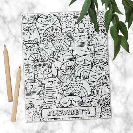 Funny Niedlich Cats Zen Doodle Coloring Individuel Puzzle