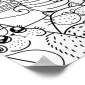 Funny Niedlich Cats Zen Doodle Relaxen Erwachsenen Poster (Ecke)