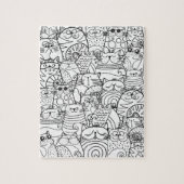 Funny Niedlich Cats Zen Doodle Relaxen Erwachsenen Puzzle (Vertikal)