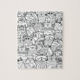 Funny Niedlich Cats Zen Doodle Relaxen Erwachsenen Puzzle