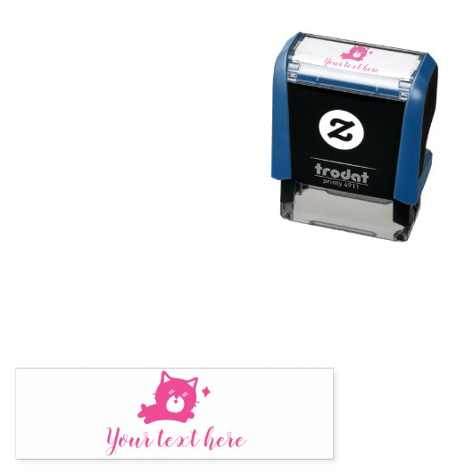 Funny Niedlich Chat mit Text Permastempel (Beispiel)