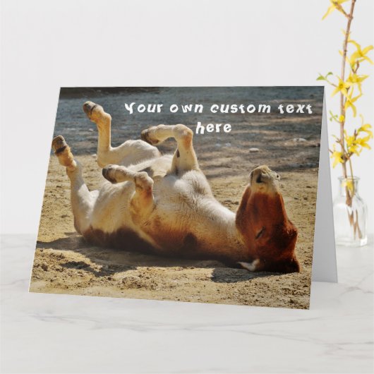 Funny Niedlich Cheeky Donkey Custom Happy Birthday Karte (Gelbe Blume)