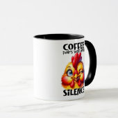 Funny Niedlich Chicken Witty Coffee Zitat und Rede Tasse (VorderseiteRechts)