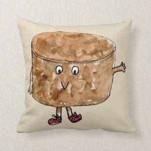 Funny Niedlich Chocolate Cake Wave Quirky Cartoon  Kissen
