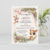 Funny Niedlich Christmas Bear Baby Dusche Einladung (Stehend Vorderseite)