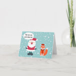 Funny Niedlich Christmas Cards Santa Fox Karte<br><div class="desc">Funny leere Weihnachtskarten für geschäftliche oder private Zwecke mit humorvollem Sprichwort vom Weihnachtsmann mit einem kleinen Fuchs,  der in diesem Jahr nicht gut war im Hintergrund mit Schneeflocken. Senden Sie diese an Ihre Kunden,  Mitarbeiter,  Familie oder Freunde. Erhältlich in loser Schüttung oder als Einzeldruck.</div>