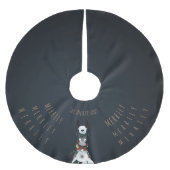 Funny Niedlich Christmas Donkey Llama & Sheep | Bl Polyester Weihnachtsbaumdecke (Vorderseite)