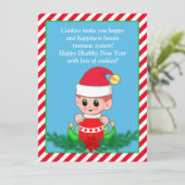 Funny Niedlich Christmas Elf & Editing Text (Stehend Vorderseite)