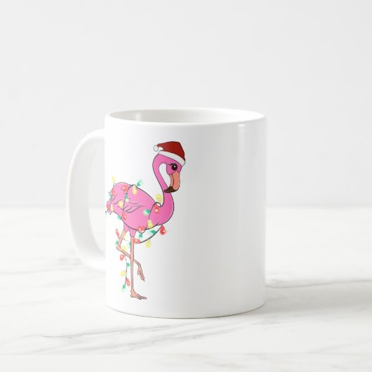 Funny Niedlich Christmas Flamingo Kaffeetasse (Vorderseite Links)