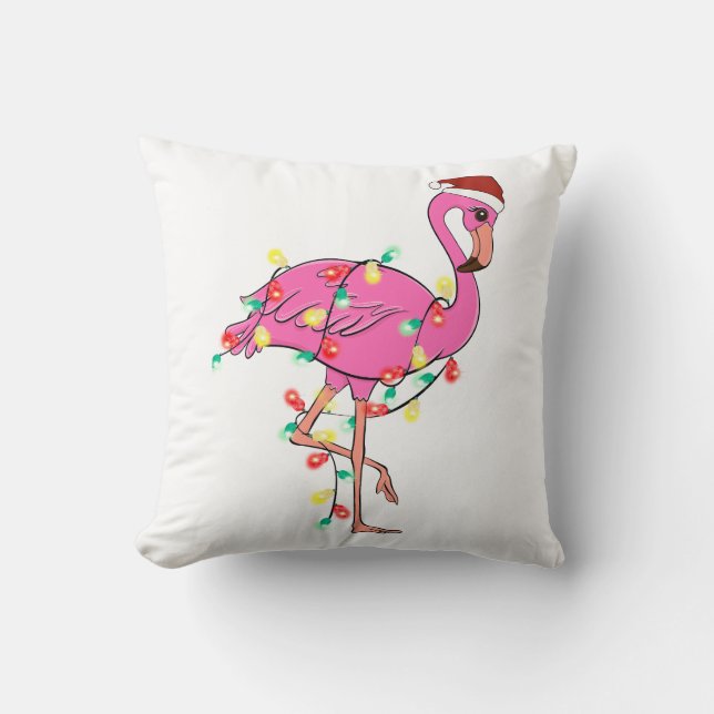 Funny Niedlich Christmas Flamingo Kissen (Vorderseite)