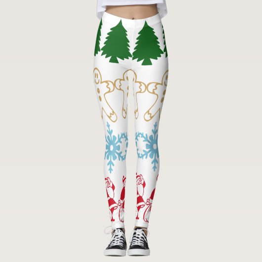 Funny Niedlich Christmas Holiday Pattern Leggings (Vorderseite)