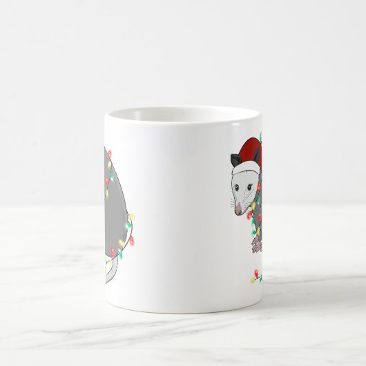 Funny Niedlich Christmas Opossum Kaffeetasse (Mittel)