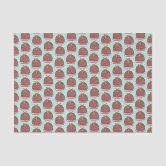 Funny niedlich Christmas Pudding Holiday Seidenpapier (Vorderseite)