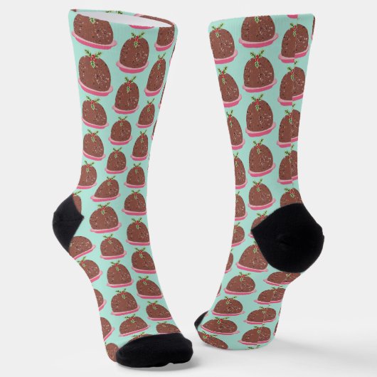 Funny niedlich Christmas Pudding Holiday Socken (Gewinkelt)