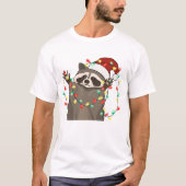 Funny Niedlich Christmas Raccoon T-Shirt (Vorderseite)