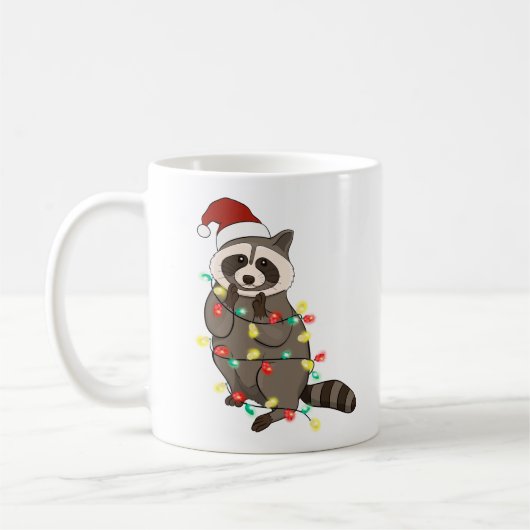 Funny Niedlich Christmas Racoon Kaffeetasse (Links)