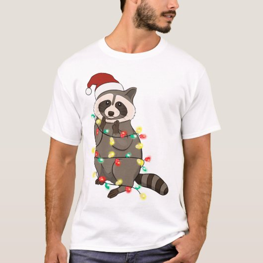 Funny Niedlich Christmas Racoon T-Shirt (Vorderseite)