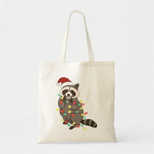 Funny Niedlich Christmas Racoon Tragetasche (Vorne)