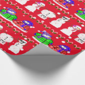 Funny Niedlich Christmas Snowmen Geschenkpapier (Ecke)