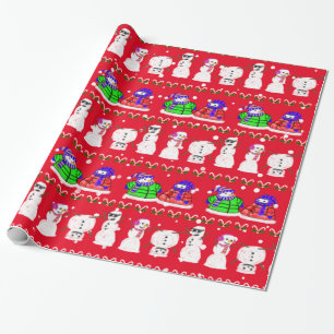 Funny Niedlich Christmas Snowmen Geschenkpapier