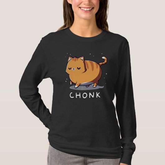 Funny Niedlich Chubby Happy Cat Cat Artwork T-Shirt (Vorderseite)
