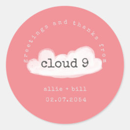 Funny Niedlich Cloud 9 Pastel Pink Humour Vielen D Runder Aufkleber